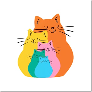 Colorful Cats Posters and Art